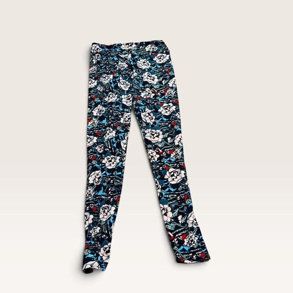 LuLaRoe TC Tall Curvy Leggings Black Red White Blue Floral